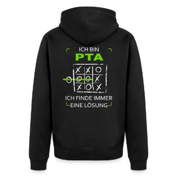 Ich bin PTA Drei Gewinnt Lustig Witzig - Unisex Premium Bio Zip Hoodie - Schwarz - Hinten - Nico (187cm)