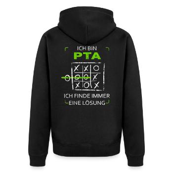 Ich bin PTA Drei Gewinnt Lustig Witzig - Unisex Premium Bio Zip Hoodie - Schwarz - Hinten - Nico (187cm)
