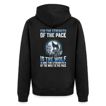 Wolf Saying Wolves Wolf Pack Wolf - Unisex Premium Organic Zip Hoodie - black - Back - Nico (187cm)
