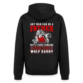 Wolf Saying Wolves Wolf Pack Wolf - Unisex Premium Organic Zip Hoodie - black - Back - Nico (187cm)