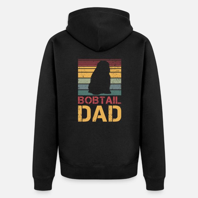Bobtail Dad Papa - Unisex Premium Bio Zip Hoodie - Schwarz