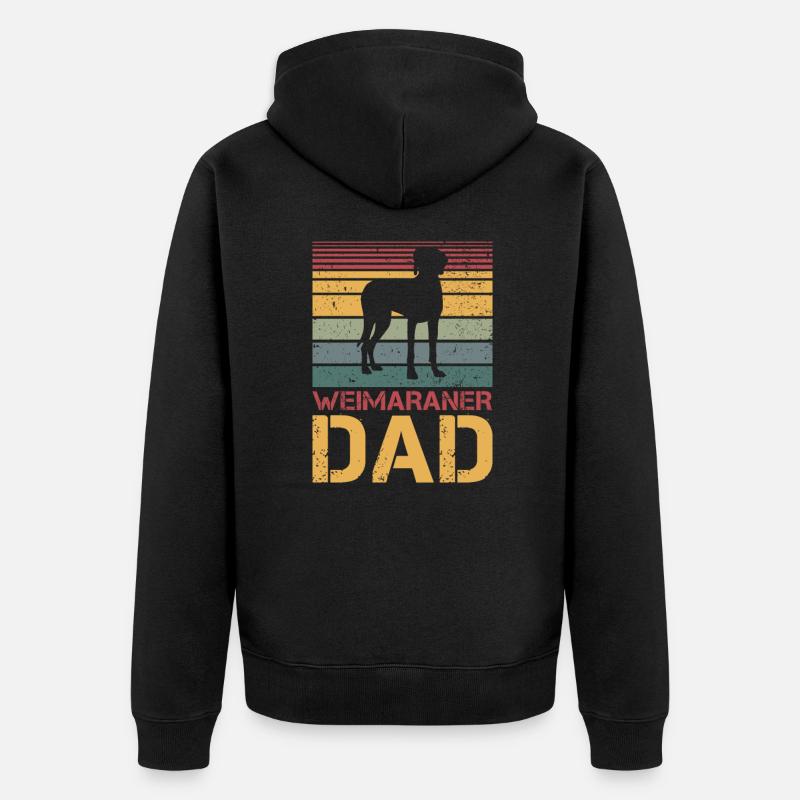 Weimaraner Dad Papa - Veste à capuche bio Premium Unisexe - noir