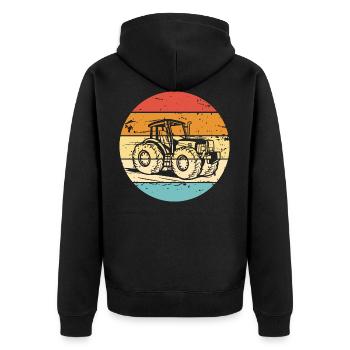 Retro Tractor Farmer Vintage Farmer Tractor Driver - Veste à capuche bio Premium Unisexe - noir - Dos - Nico (187cm)