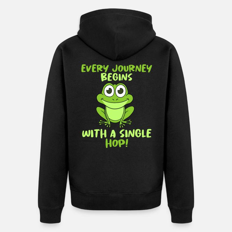 Frosch - Unisex Premium Bio Zip Hoodie - Schwarz