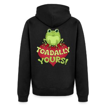 Frosch - Unisex Premium Bio Zip Hoodie - Schwarz - Hinten - Nico (187cm)