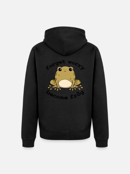 Frog - Unisex Premium Organic Zip Hoodie - black
