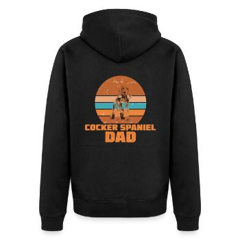 Cocker Épagneul Papa Papa - Veste à capuche bio Premium Unisexe - noir - Dos - Nico (187cm)