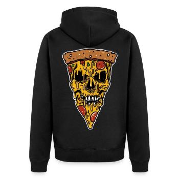 Pizza slayer - Unisex Premium Organic Zip Hoodie - black - Back - Nico (187cm)
