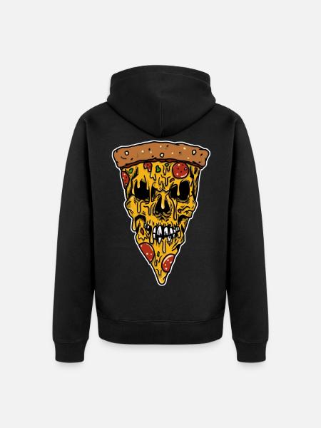 Pizza slayer - Unisex Premium Organic Zip Hoodie - black