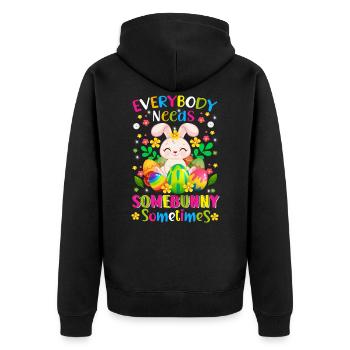 Lapin de Pâques Oeufs de Pâques - Veste à capuche bio Premium Unisexe - noir - Dos - Nico (187cm)