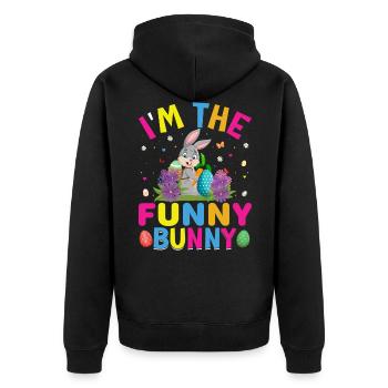Lapin de Pâques Oeufs de Pâques - Veste à capuche bio Premium Unisexe - noir - Dos - Nico (187cm)