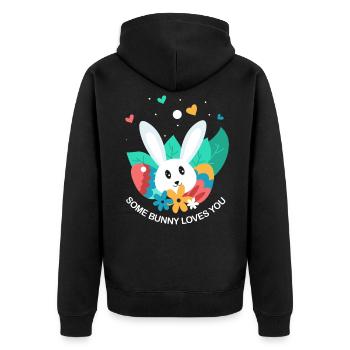 Lapin de Pâques Oeufs de Pâques - Veste à capuche bio Premium Unisexe - noir - Dos - Nico (187cm)