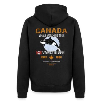 Canada Vancouver Whale Orca Cadeau - Veste à capuche bio Premium Unisexe - noir - Dos - Nico (187cm)