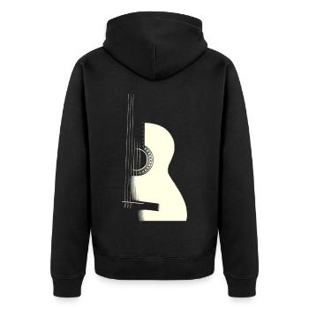 GUITAR - Unisex Premium Bio Zip Hoodie - Schwarz - Hinten - Nico (187cm)