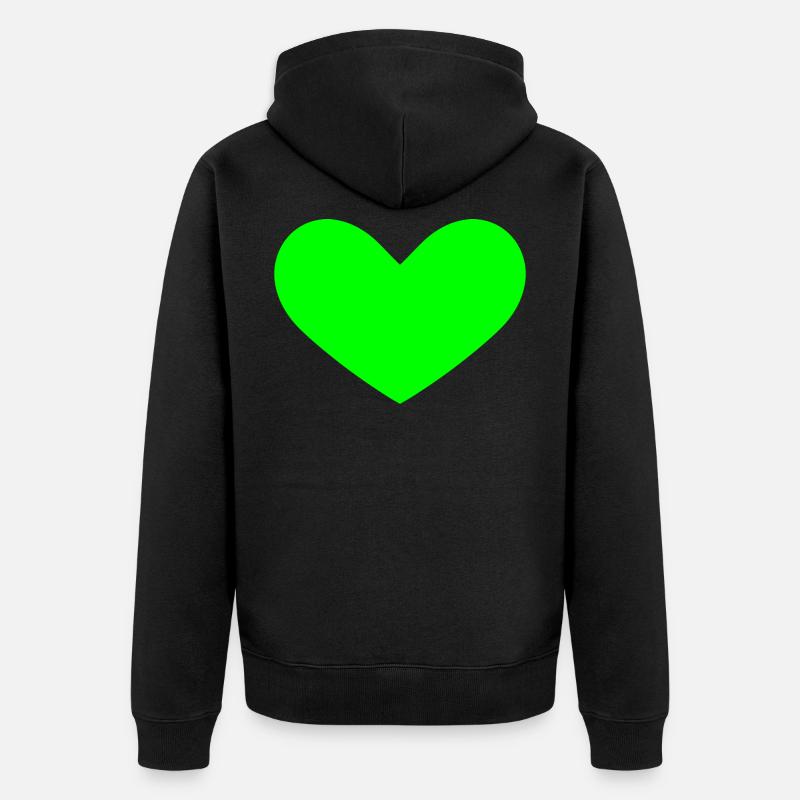 Coeur vert - Veste à capuche bio Premium Unisexe - noir