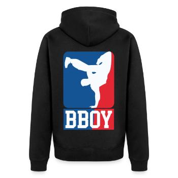 Breakdance B-Boy Streetdance Design Hip Hop Dance - Unisex Premium Bio Zip Hoodie - Schwarz - Hinten - Nico (187cm)