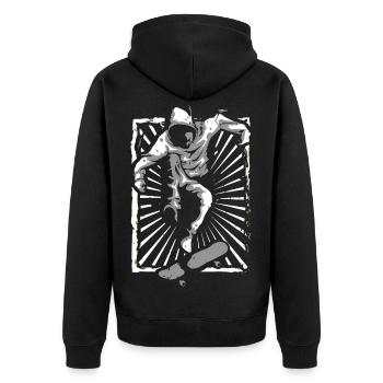 Skateboard | Skate | Skater | Skating - Unisex Premium Organic Zip Hoodie - black - Back - Nico (187cm)