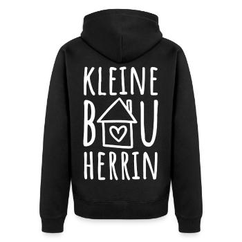 Kleine Bauherrin Tochter Haus Baustelle Hausbau - Unisex Premium Bio Zip Hoodie - Schwarz - Hinten - Nico (187cm)
