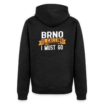 Brno appelle et je dois y aller - Veste à capuche bio Premium Unisexe - noir - Dos - Nico (187cm)