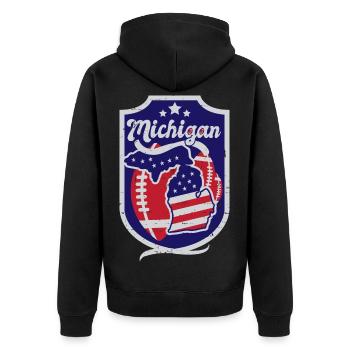 Michigan Football - Veste à capuche bio Premium Unisexe - noir - Dos - Nico (187cm)