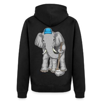 Nettoyant éléphant Vadrouille - Veste à capuche bio Premium Unisexe - noir - Dos - Nico (187cm)