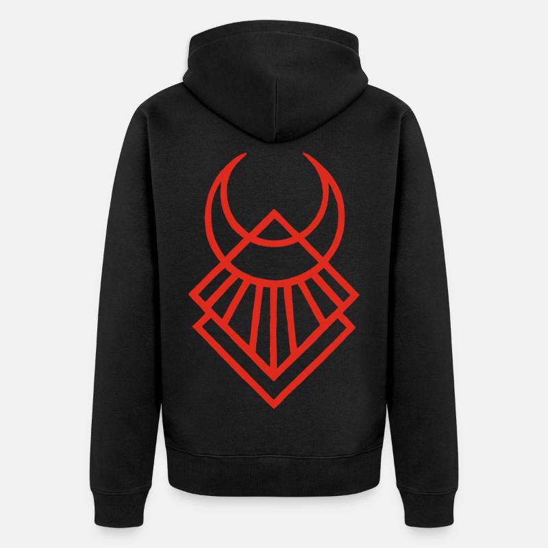 symbole lunaire égyptien rouge - Veste à capuche bio Premium Unisexe - noir