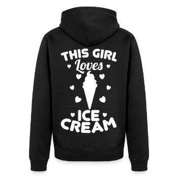 Fille de crème glacée - Veste à capuche bio Premium Unisexe - noir - Dos - Nico (187cm)