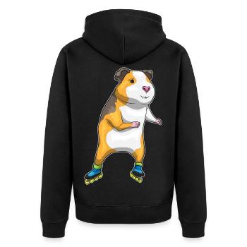 Meerschweinchen Inline skating Inline skates - Unisex Premium Bio Zip Hoodie - Schwarz - Hinten - Nico (187cm)