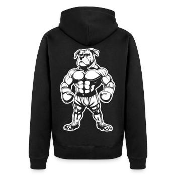 Boxer Dog Drawing - Unisex Premium Organic Zip Hoodie - black - Back - Nico (187cm)
