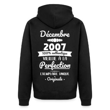 18th Birthday - December 2007 Original - Unisex Premium Organic Zip Hoodie - black - Back - Nico (187cm)