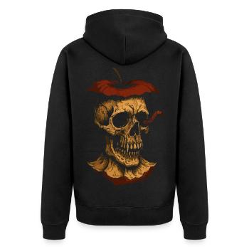 Rotten Apple Skull Art – Dark Design - Unisex Premium Organic Zip Hoodie - black - Back - Nico (187cm)