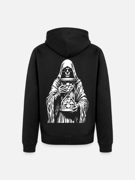 Grim Reaper with Skulls - Unisex Premium Organic Zip Hoodie - black