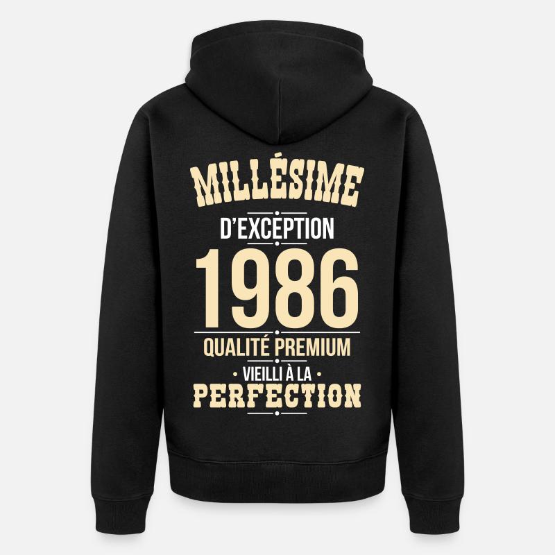1986 – Millésime d’exception – Qualité premium - Veste à capuche bio Premium Unisexe - noir