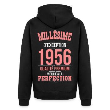 1956 – Millésime d’exception – Qualité premium - Veste à capuche bio Premium Unisexe - noir - Dos - Nico (187cm)