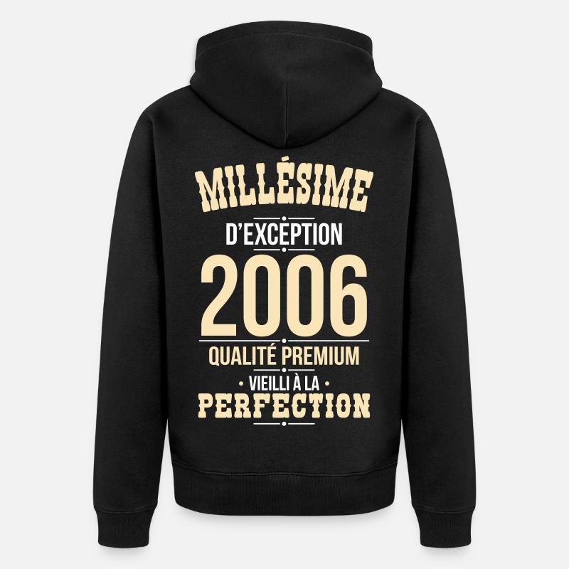2006 – Millésime d’exception – Qualité premium - Veste à capuche bio Premium Unisexe - noir