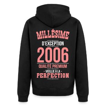 2006 – Millésime d’exception – Qualité premium - Veste à capuche bio Premium Unisexe - noir - Dos - Nico (187cm)