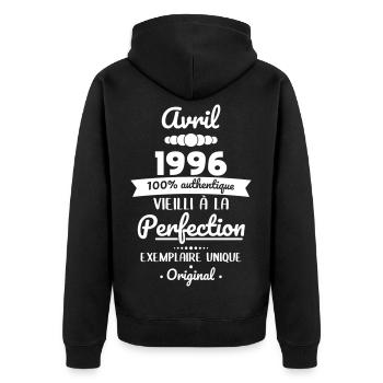 30th Anniversary - April 1996 Original - Unisex Premium Organic Zip Hoodie - black - Back - Nico (187cm)