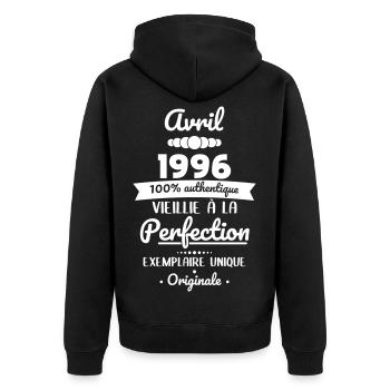 30th Anniversary - April 1996 Original - Unisex Premium Organic Zip Hoodie - black - Back - Nico (187cm)