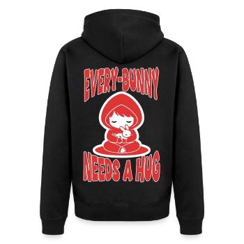 Lapin Hug Every-Bunny Manga Mignon - Veste à capuche bio Premium Unisexe - noir - Dos - Nico (187cm)