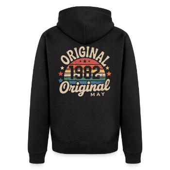 Vintage May 1982: The Authentic Myth May 1982 - Unisex Premium Organic Zip Hoodie - black - Back - Nico (187cm)
