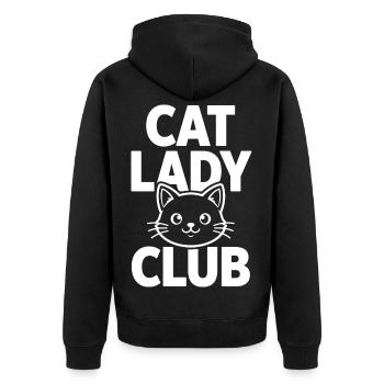 Club des Chats avec un chat mignon - Veste à capuche bio Premium Unisexe - noir - Dos - Nico (187cm)