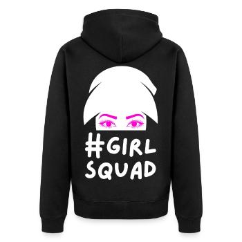 Girl Squad Pink Augen Frauen Party Geschenk - Unisex Premium Bio Zip Hoodie - Schwarz - Hinten - Nico (187cm)