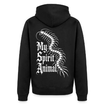 Skolopender Art - Unisex Premium Bio Zip Hoodie - Schwarz - Hinten - Nico (187cm)