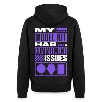 Model Kit Commitment - Unisex Premium Bio Zip Hoodie - Schwarz - Hinten - Nico (187cm)