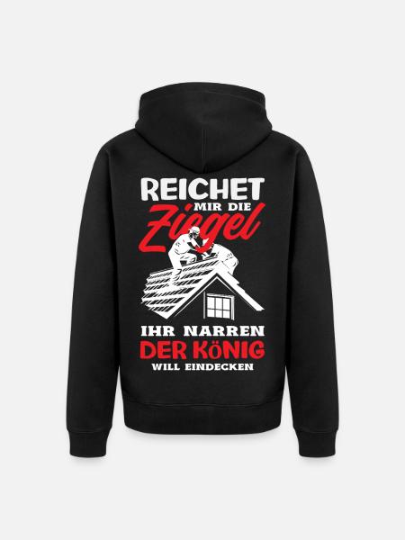 Dachdecker Spruch Lustig Handwerker Geschenk - Unisex Premium Bio Zip Hoodie - Schwarz