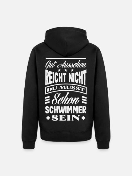 Schwimmsport Schwimmer Spruch Geschenk - Unisex Premium Bio Zip Hoodie - Schwarz