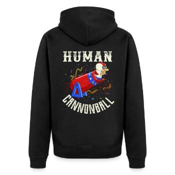 Zirkus - Unisex Premium Bio Zip Hoodie - Schwarz - Hinten - Nico (187cm)