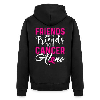 Cancer Chemotherapy Chemo Gift - Unisex Premium Organic Zip Hoodie - black - Back - Nico (187cm)