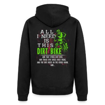 Dirt Bike - Unisex Premium Organic Zip Hoodie - black - Back - Nico (187cm)