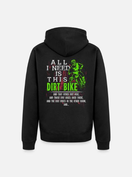 Dirt Bike - Unisex Premium Organic Zip Hoodie - black